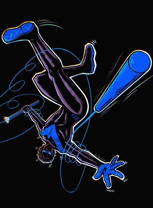 Nightwing homage to Joe Quesada Daredevil Cover